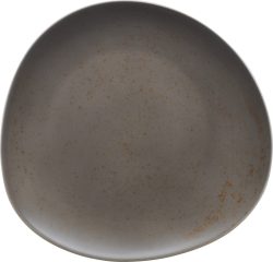 Pottery Unique Darkgrey Teller flach asymmetrisch coupe 15cm