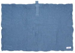 Big Waffle Badematte 80x55cm grey blue Biobaumwolle