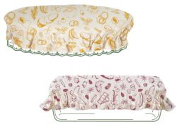 2er Set Abdeckung Baumwolle rund D30cm, recht 31x17cm