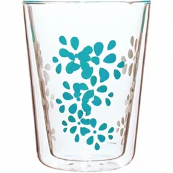 Lily Teeglas weiss/aqua blau, doppelwandig 35 cl