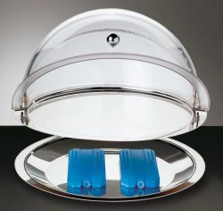 APS Buffetplatten-Set Salua ohne Fuss; 38x24 cm (ØxH); silber/transparent; rund