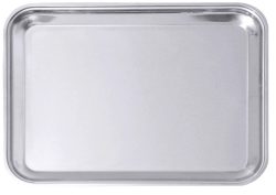 Tablett rechteckig 31x24cm, Edelstahl mit gebördeltem Rand