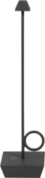 Broggi Bugia Lampe wiederaufladbar, grau 8x8cm H32cm