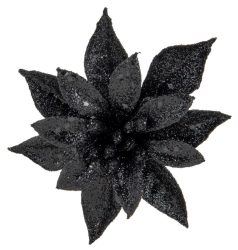 Weihnachtsstern Klammer, glitter schwarz