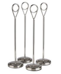 4er Set Kartenhalter, D5cm H20,5cm hochglanz poliert