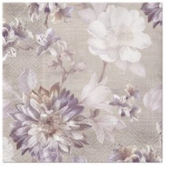 Servietten Lunch 20x Blüte rosa/violett, 33x33cm