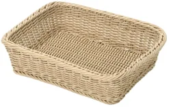 eckiger flacher Korb, schwarz, 40x32x10cm