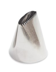 XXL Edelstahlspritzaufsatz glatt und Streifen D5cm H5.5cm