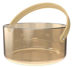 Servierschale mit Henkel, gold