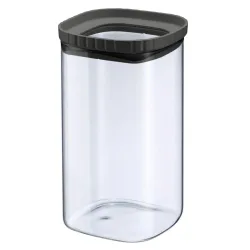 Glasdose mit Silikondeckel, stapelbar, 1500 ml