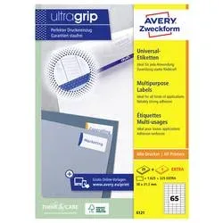 AVERY ZWECKFORM Universal-Etiketten 38x21,2mm 6121 weiss 1950 Stk./25 + 5 Blatt