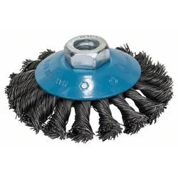 Kegelbürste Heavy for Metal, gezopft, 100 mm, 0,5 mm, 12500 U/min, M14 Bosch Accessories 2608622011 Durchmesser 100 mm