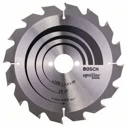 Bosch Accessories Optiline Wood 2608641184 Hartmetall Kreissägeblatt 190 x 30 x 2 mm Zähneanzahl: 16 1 St.