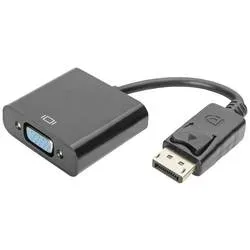 Digitus AK-340410-001-S DisplayPort / VGA Adapter [1x DisplayPort Stecker - 1x VGA-Buchse] Schwarz 15.00 cm