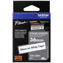 PTOUCH Band, strong/adh.schwarz/weiss TZe-S261 PT-300 36 mm