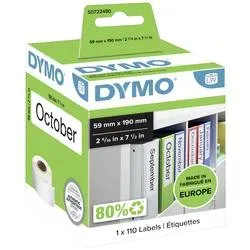 Dymo - Rollenetiketten, 190 mm x 59 mm, permanent, Weiss, One Size