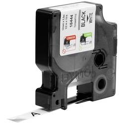 Dymo IND S0718600 / 18444 Authentic Rhino Vinyl Schriftband Selbstklebend Schwarzer Druck auf Weiss 12 mm x 5.5m