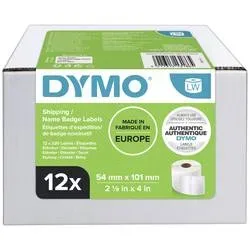 Dymo - Rollenetiketten, 101 mm x 54 mm, permanent, Weiss, One Size