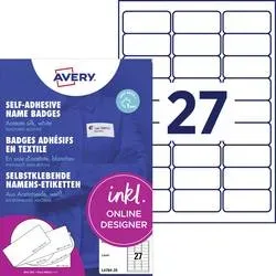 AVERY ZWECKFORM Namensetiketten 63.5x29.6mm L4784-20 Laser, weiss 20Bl./27Stk.
