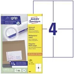AVERY ZWECKFORM Universal-Etiketten 105x148mm 3483 weiss 400 Stk./100 Blatt