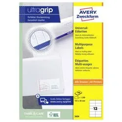 AVERY ZWECKFORM Universal-Etiketten 105x48mm 3424 weiss 1200 Stk./100 Blatt