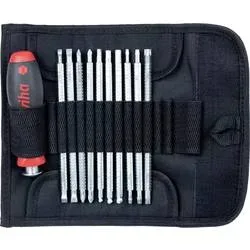 Wiha Wiha SYSTEM 6 281 - Handhalter mit Bitset - 12 Stücke Werkstatt Wechselklingen-Set 11teilig Schlitz, Kreuzschlitz