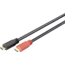 Digitus -  HDMI-Anschluss HDMI-Stecker an HDMI-Stecker mit Verstärker 15 m, Schwarz