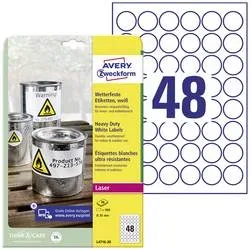 AVERY ZWECKFORM Folienetiketten 30mm L4716-20 weiss, perm. 960 St./20 Bl.