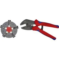 Knipex MultiCrimp 97 33 02 Crimpzange Unisolierte, offene Steckverbinder, Isolierte Kabelschuhe, Isolierte