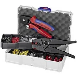 Knipex 97 90 10 Crimpzange Aderendhülsen 0.08 bis 10 mm² Inkl. Abisolierzange, Inkl. Aderendhülsensortiment im Koffer