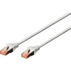Digitus DK-1644-100 RJ45 Patchkabel CAT 6 S/FTP 10.00 m Grau Halogenfrei, verdrillte Paare, mit Rastnasenschutz,