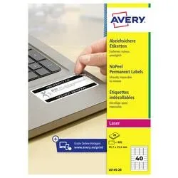 AVERY Zweckform L6145-20 Etiketten A4 Weiss 45,7 x 25,4 mm 20 Blatt à 40 Etiketten