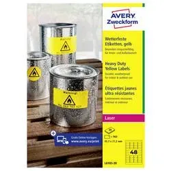 Avery-Zweckform L6103-20 Folien-Etiketten 45.7 x 21.2 mm Polyester-Folie Gelb 960 St. Permanent haftend