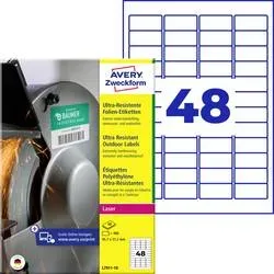 AVERY ZWECKFORM Etiketten 45,7x21,2mm L7911-10 weiss ultra-resistant