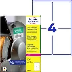 Avery Zweckform - AVERY ZWECKFORM Etiketten 99,1x139mm, ultra-resistant, One Size, Weiss