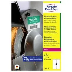 Avery Zweckform - AVERY ZWECKFORM Etiketten 99,1x139mm, ultra-resistant, One Size, Weiss