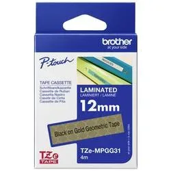 PTOUCH Band, laminiert schwarz/gold TZe-MPGG31 PT-DV600VP 12 mm