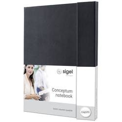 Sigel Notizbuch CONCEPTUM® CO151 kariert Schwarz Anzahl der Blätter: 97 DIN A4