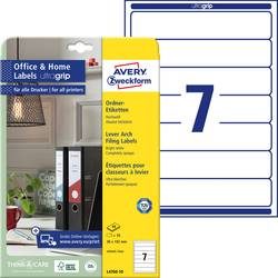 AVERY Zweckform L4760-10 Ordneretiketten A4 Weiss 38 x 192 mm 10 Blatt à 7 Etiketten