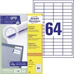 AVERY ZWECKFORM Universal-Etikett. 48.5x16.9mm 3667 weiss 6400 Stk./100 Blatt