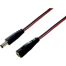 TRU COMPONENTS 1582296 Niedervolt-Verlängerungskabel Niedervolt-Stecker - Niedervolt-Buchse 5.5 mm 2.1 mm 5.5 mm 2.1 mm