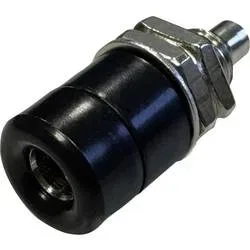 TRU COMPONENTS Laborbuchse Buchse, Einbau vertikal Stift-Ø: 4 mm Schwarz 1 St.