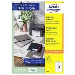 AVERY ZWECKFORM Etiketten 97x42,3mm 6123 weiss 120 Stk./10 Blatt