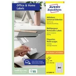 AVERY ZWECKFORM Etiketten ILK 35,6x16,9mm L4732REV1 weiss,abl&ouml;sbar 10 Bl./800 Stk.