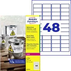 Avery-Zweckform L4778-8 Wetterfeste Etiketten 45.7 x 21.2 mm Polyester-Folie Weiß 384 St. Permanent haftend