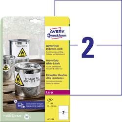 AVERY ZWECKFORM Etiketten Laser 210x148mm L471720 weiss, wetterfest 20 Blatt