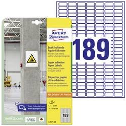 AVERY ZWECKFORM Etiketten Univ. 25.4x10mm L7871-20 weiss, stark haftend 20 Blatt