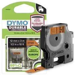 Etiketten DYMO D1 1978367 Vinyl Bandfarbe: Orange Schriftfarbe:Schwarz 12 mm 3 m