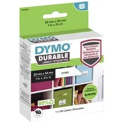 Dymo - LabelWriter Hochleistungs-Rollenetiketten, 54 mm x 25 mm, permanent, Weiss, One Size