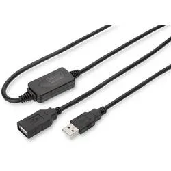 Digitus USB-Kabel USB 2.0 USB-A Buchse, USB-A Stecker 20.00 m Schwarz mit USB, mit Verlängerungskabel DA-73102